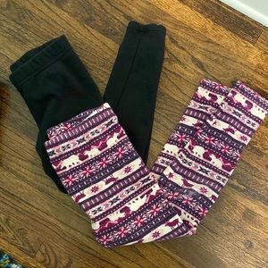 Land’s End fleece lined leggings set